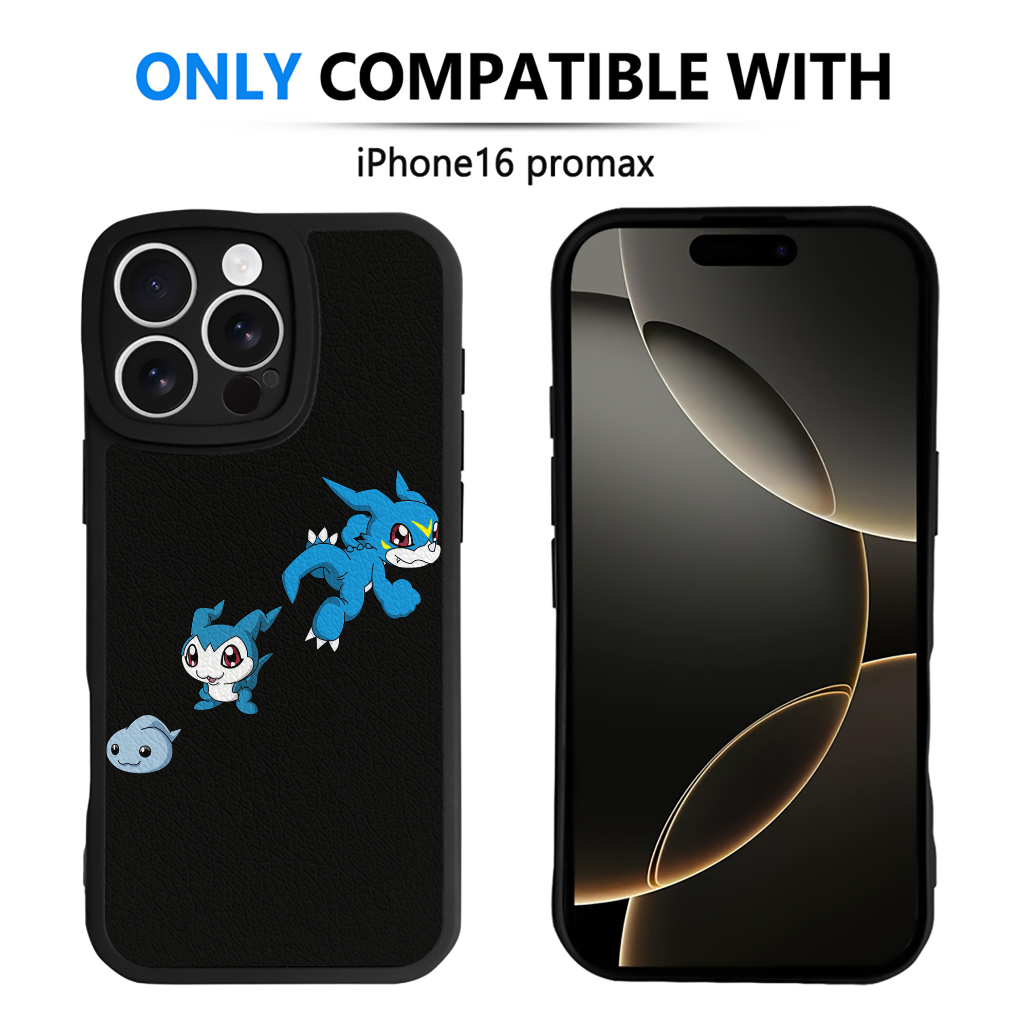 （画像用） Digimon デジタルモンスター/デジモン 【iPhone 16シリーズ対応】シリコンスマホケース（レザー調） 材質：シリコン